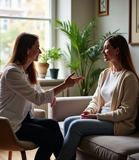 Client discussing mental health with a top psychologist at Sound Minds